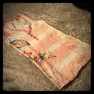 Miss me peach colored beaded tank top